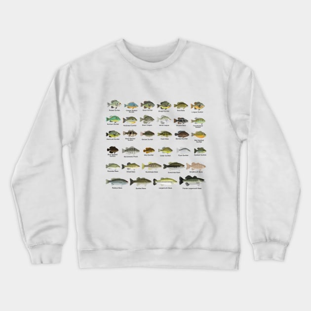 North America Sunfish Group - Named Crewneck Sweatshirt by FishFolkArt